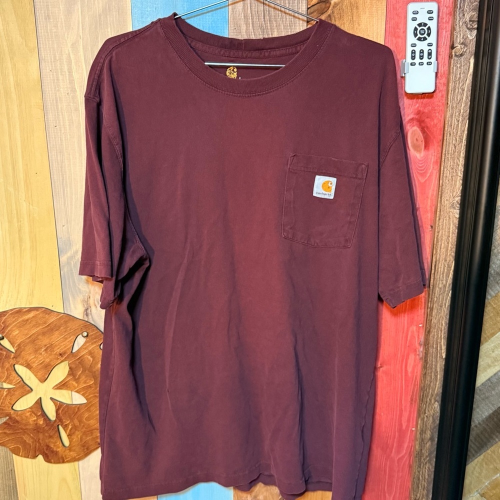 Carhartt Burgundy Crew Neck Tee size Large​